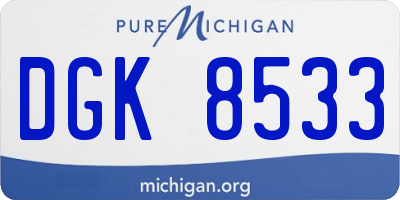 MI license plate DGK8533