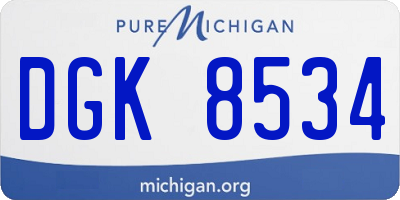 MI license plate DGK8534