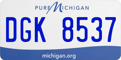 MI license plate DGK8537