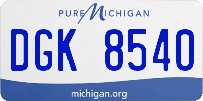 MI license plate DGK8540