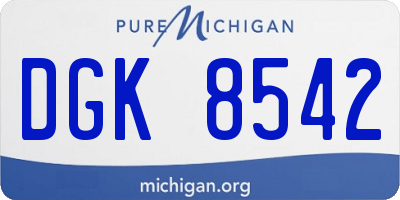 MI license plate DGK8542