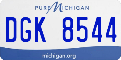 MI license plate DGK8544