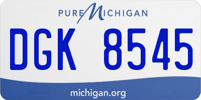 MI license plate DGK8545
