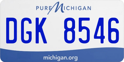 MI license plate DGK8546