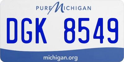 MI license plate DGK8549