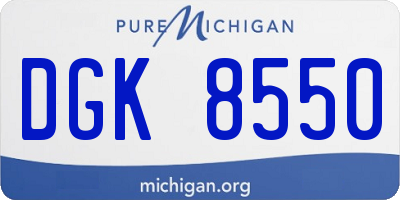 MI license plate DGK8550