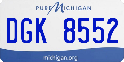 MI license plate DGK8552