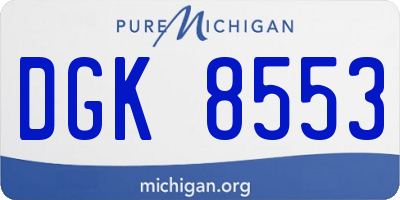 MI license plate DGK8553