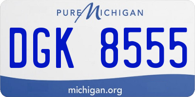 MI license plate DGK8555