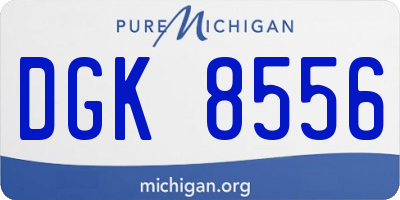 MI license plate DGK8556