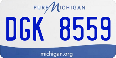 MI license plate DGK8559