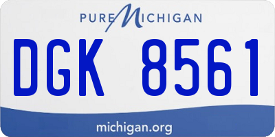 MI license plate DGK8561