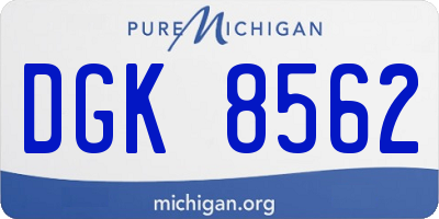 MI license plate DGK8562