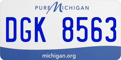 MI license plate DGK8563