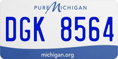 MI license plate DGK8564