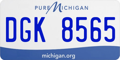 MI license plate DGK8565