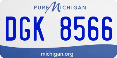 MI license plate DGK8566