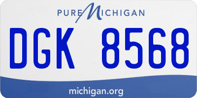MI license plate DGK8568