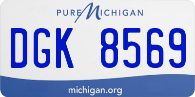 MI license plate DGK8569