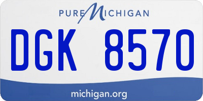 MI license plate DGK8570
