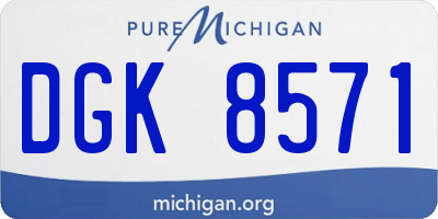MI license plate DGK8571