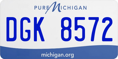 MI license plate DGK8572