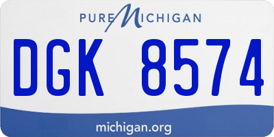 MI license plate DGK8574