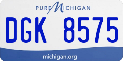 MI license plate DGK8575