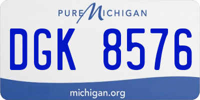 MI license plate DGK8576