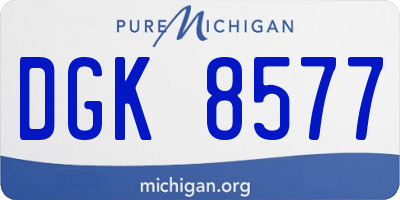 MI license plate DGK8577