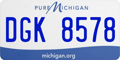 MI license plate DGK8578