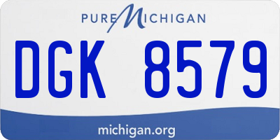 MI license plate DGK8579