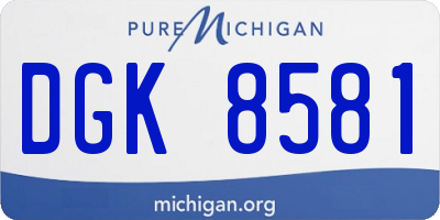 MI license plate DGK8581