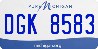 MI license plate DGK8583