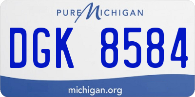 MI license plate DGK8584