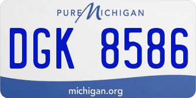 MI license plate DGK8586