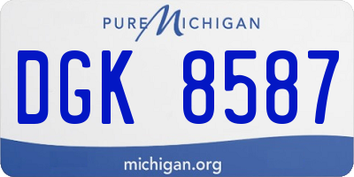MI license plate DGK8587