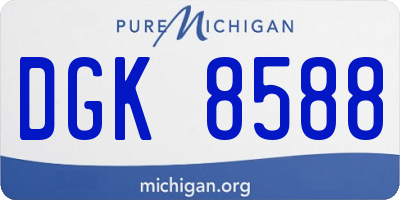 MI license plate DGK8588