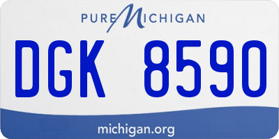 MI license plate DGK8590
