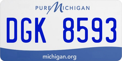 MI license plate DGK8593
