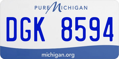 MI license plate DGK8594