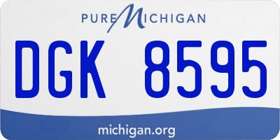MI license plate DGK8595