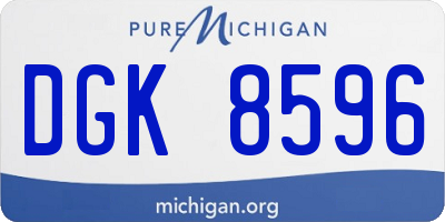 MI license plate DGK8596