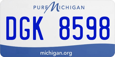 MI license plate DGK8598