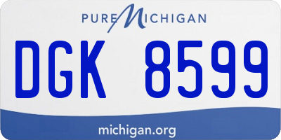 MI license plate DGK8599