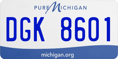 MI license plate DGK8601