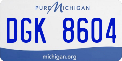 MI license plate DGK8604