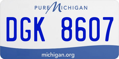 MI license plate DGK8607