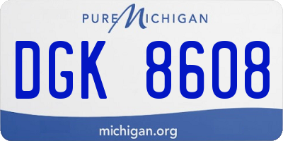 MI license plate DGK8608