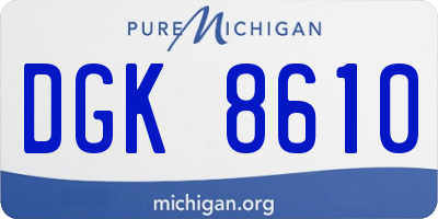 MI license plate DGK8610